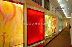 engraved glass wall