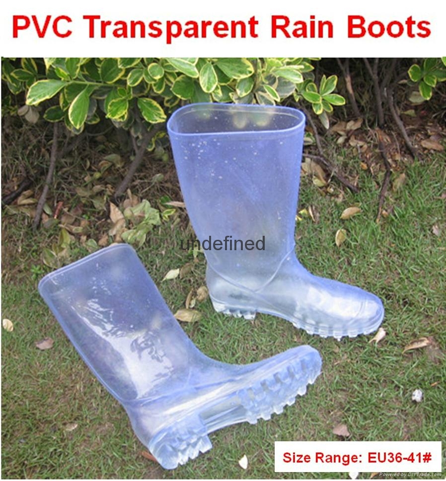 Transparent rain boots Woman transparent boots PVC rain boot 3642