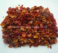 Dried crushed wild rosehip without seeds