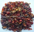 Dried crushed wild rosehip without seeds