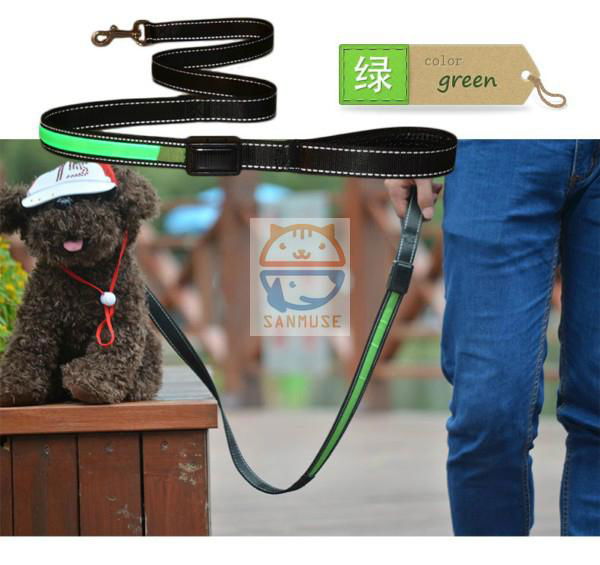 Solar+USB Charging Pet Led Collar leashed ,solar dog collar leashes 5