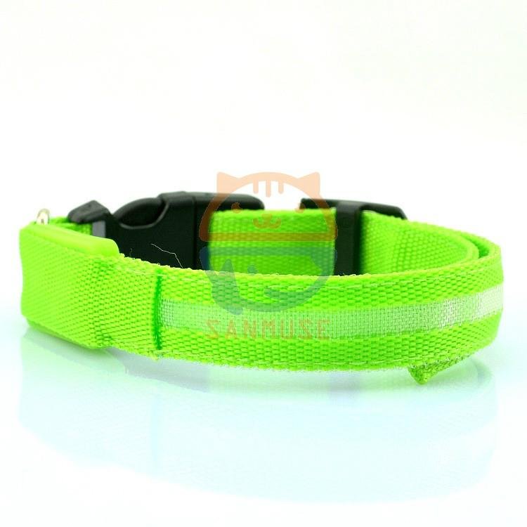 2.5cm LED Dog Nylon Collar Safety necklace Flashing Lighting Up Collar 5