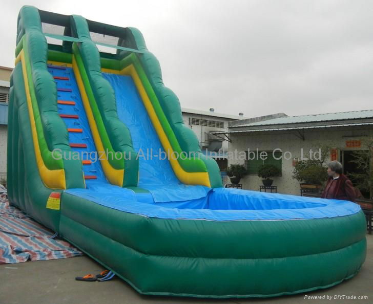 inflatable water slide with pool