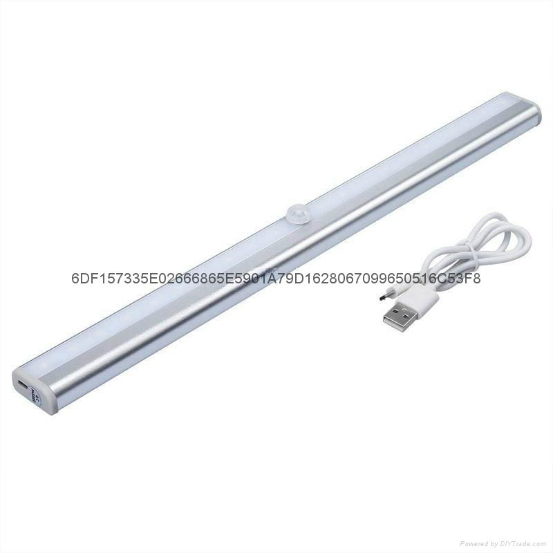 USB 20 LED Rechargeable Automatic Under Cabinet Light PIR Motion Sensor Lamp 2