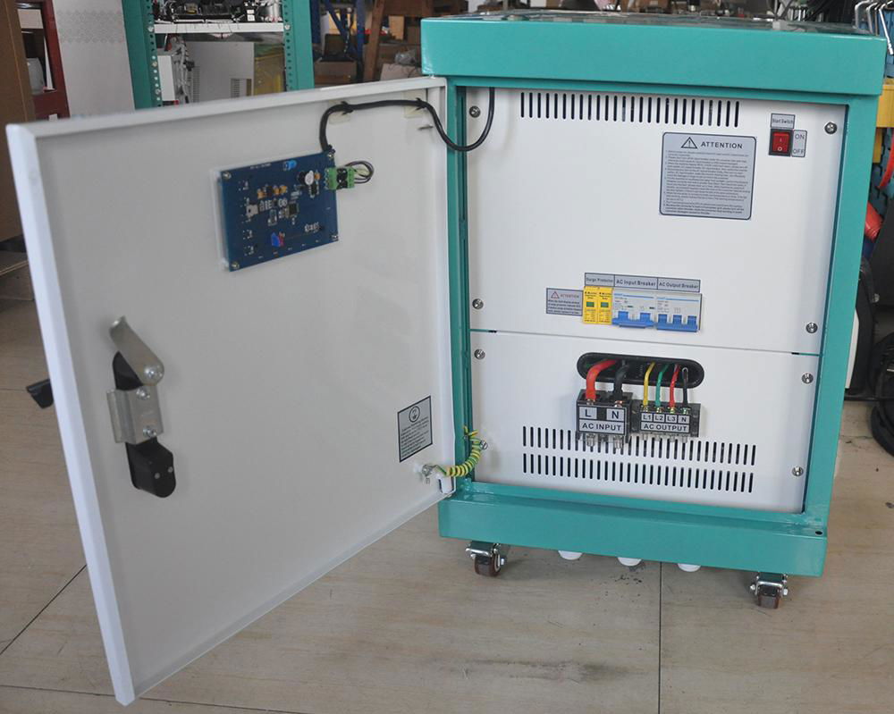 10KW static phase converter 120/240VAC split phase to 220/380V 3 phase output