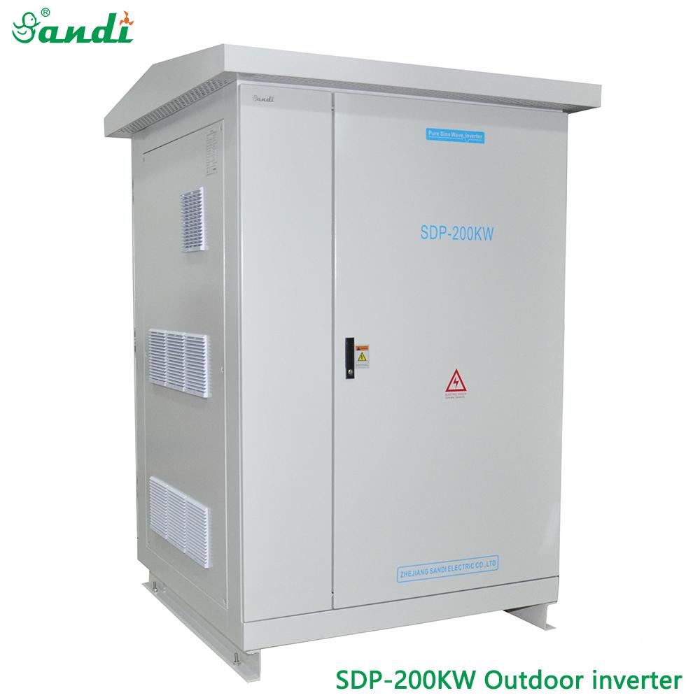 SANDI 200KW off grid solar inverter IP54 outdoor three phase hybrid inverter