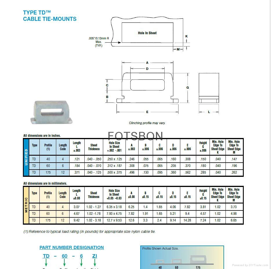 RAA RAS TD TDO self-tapping right andle fastener 3