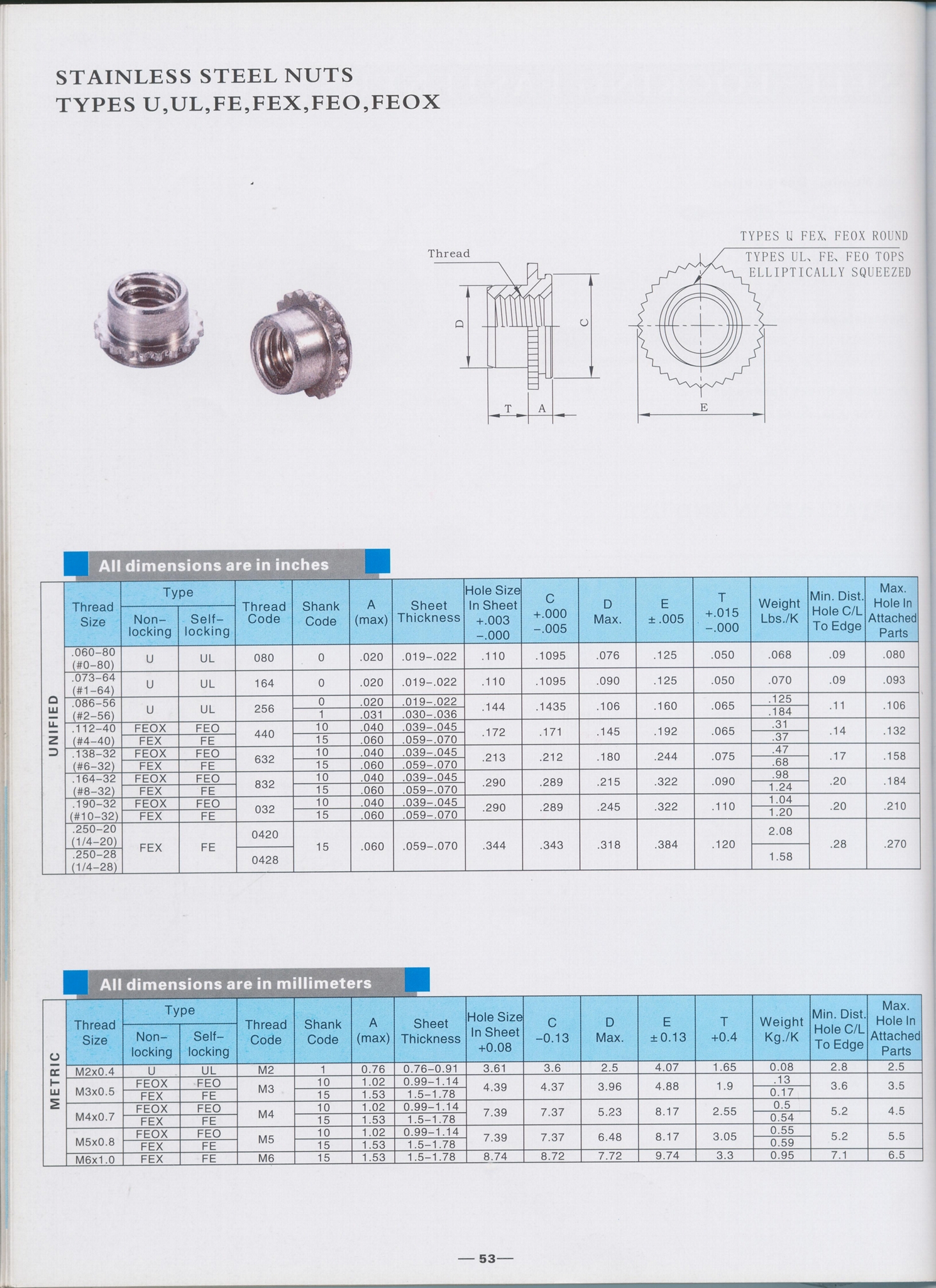 FEO-M4压铆型自锁螺母螺纹冲压变形锁紧螺钉用于钣金机械紧固 5