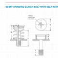 彈簧松不脫螺釘SCBR-M3-12碳鋼鍍鋅十字槽用於機械機櫃面板