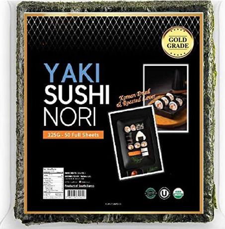 Japanese cherry blossom sushi nori sheet gold