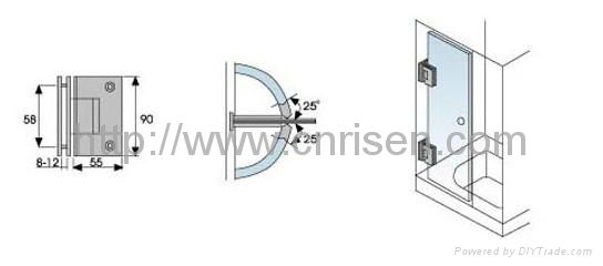 RS-BH 1102 Bathroom clamp / hinge 2