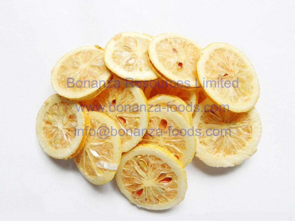 Kosher certified chinese dried fruits lyophilized fruit freeze dried lemon chips 2