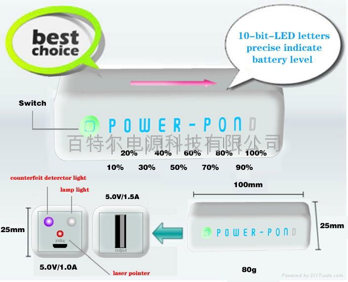 3000mAh POWER-POND external battery