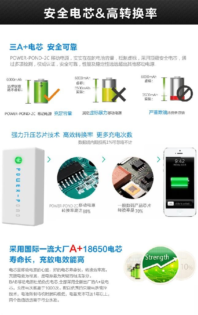 2芯 POWER-POND 6000mAh 外置移动电源 5