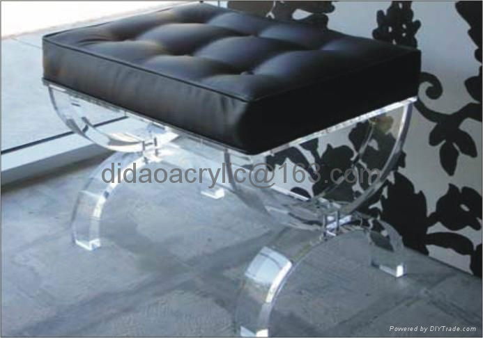 acrylic stool with cushion. lucite stool, plexiglass transparent stool 3