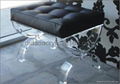 acrylic stool with cushion. lucite stool, plexiglass transparent stool
