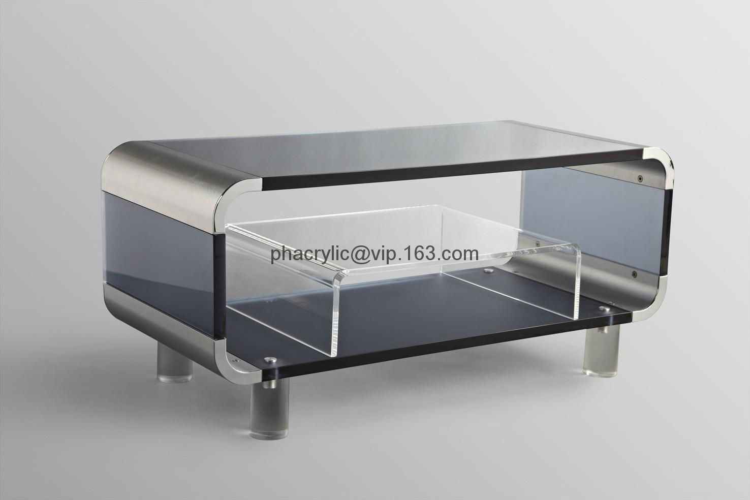 acrylic TV stand, plexiglass TV cabinet, lucite TV stand