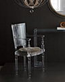 Acrylic plexiglass dining chair with armrest and backrest