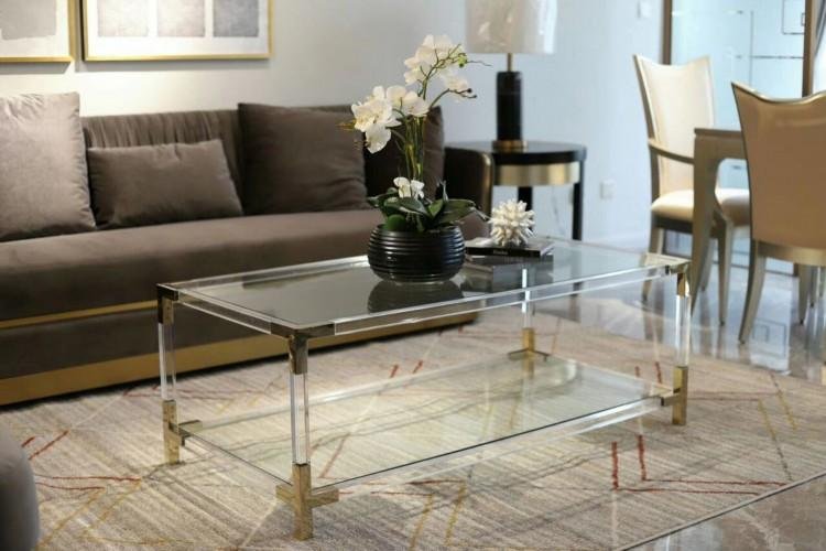 Stainless steel and Acrylic coffee table 4