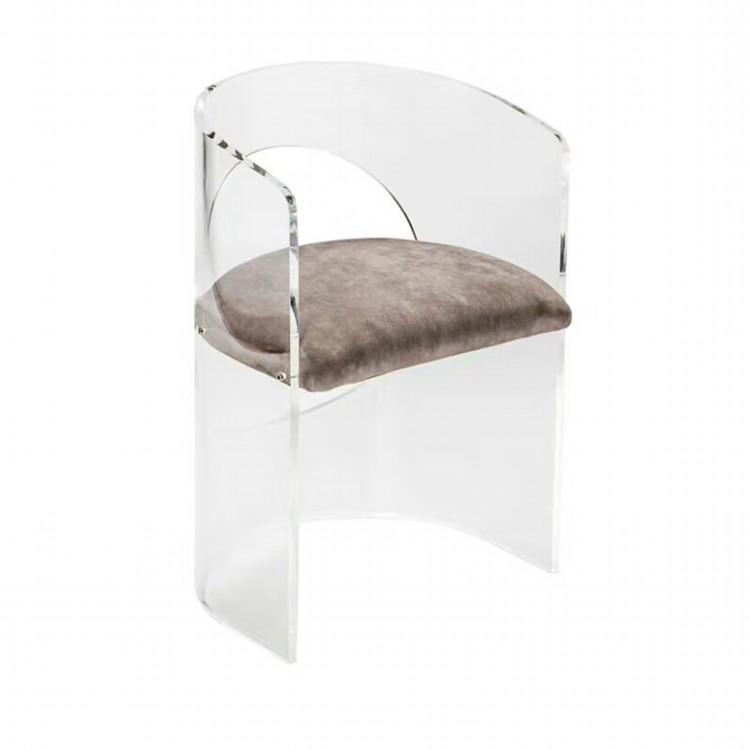 Clear Acrylic perspex curved arc dining chair  4