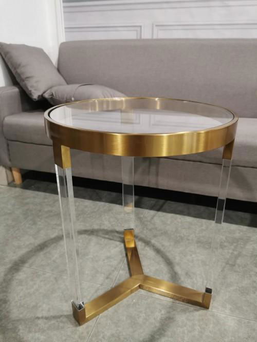 ACRYLIC ROUND SIDE TABLE， PLEXIGLASS SIDE TABLE， PERSPEX SIDE TABLE