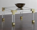 acrylic square coffee table with metal parts  5