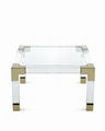 acrylic square coffee table with metal parts 