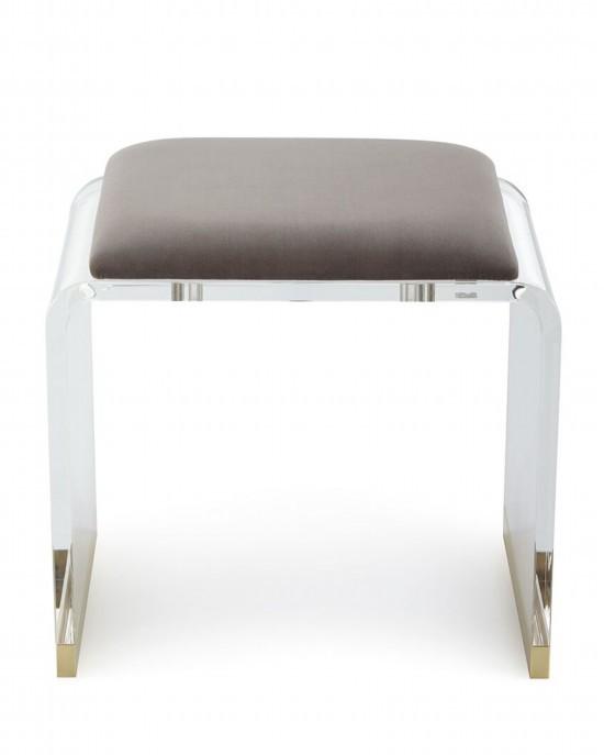 perspex glass transparent stool with cushion 3