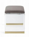 perspex glass transparent stool with cushion