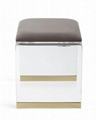perspex glass transparent stool with cushion 2