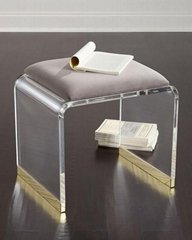 perspex glass transparent stool with cushion