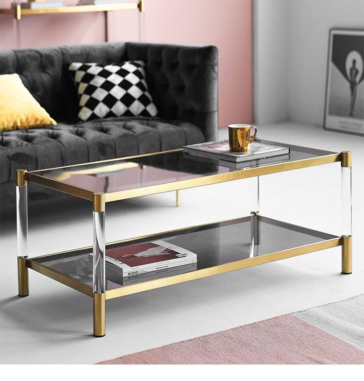 Stainless steel and Acrylic coffee table