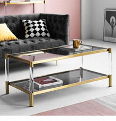 Stainless steel and Acrylic coffee table