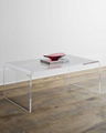 ONE SET THREE PIECES ACRYLIC PERPEX GLASS SIDE TABLES 1