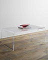 ONE SET THREE PIECES ACRYLIC PERPEX GLASS SIDE TABLES