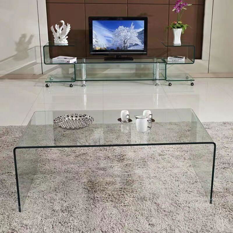 ONE SET THREE PIECES ACRYLIC PERPEX GLASS SIDE TABLES 3