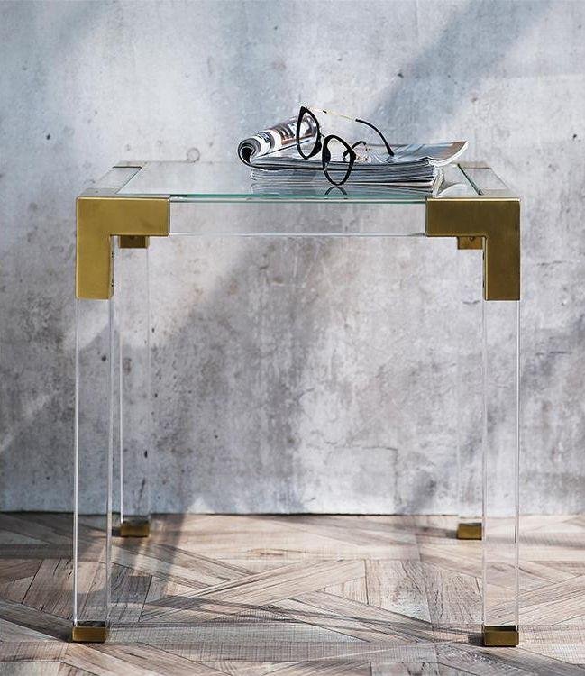 plexiglass transparent acrylic table with metal frame 2