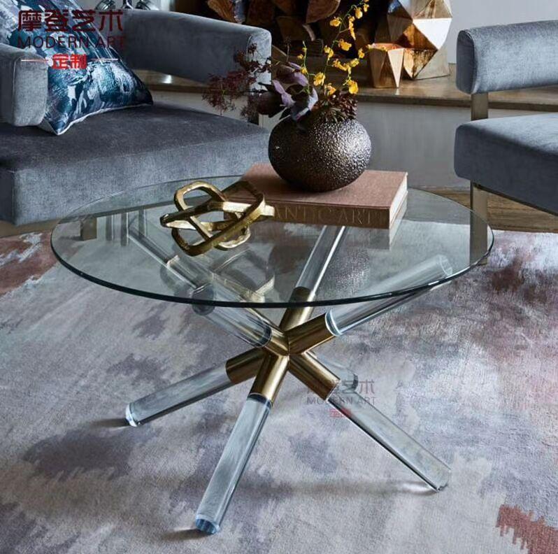 LUCITE GLASS RECTANGLE COFFEE TABLE  2