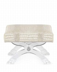 acrylic stool with cushion. lucite stool, plexiglass transparent stool