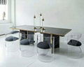 Lucite glass table  transparent perpex glass table