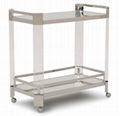 Acrylic trolley with wheels 2