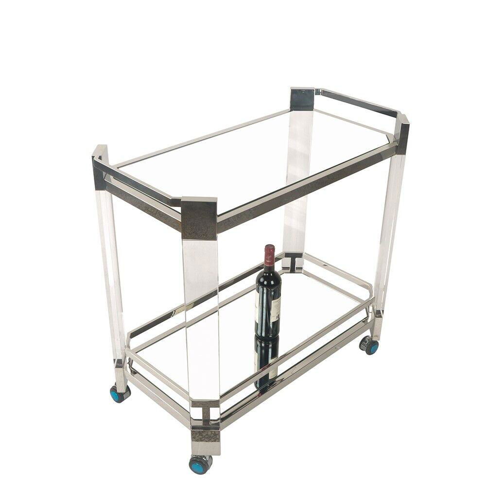 Acrylic trolley with wheels 3