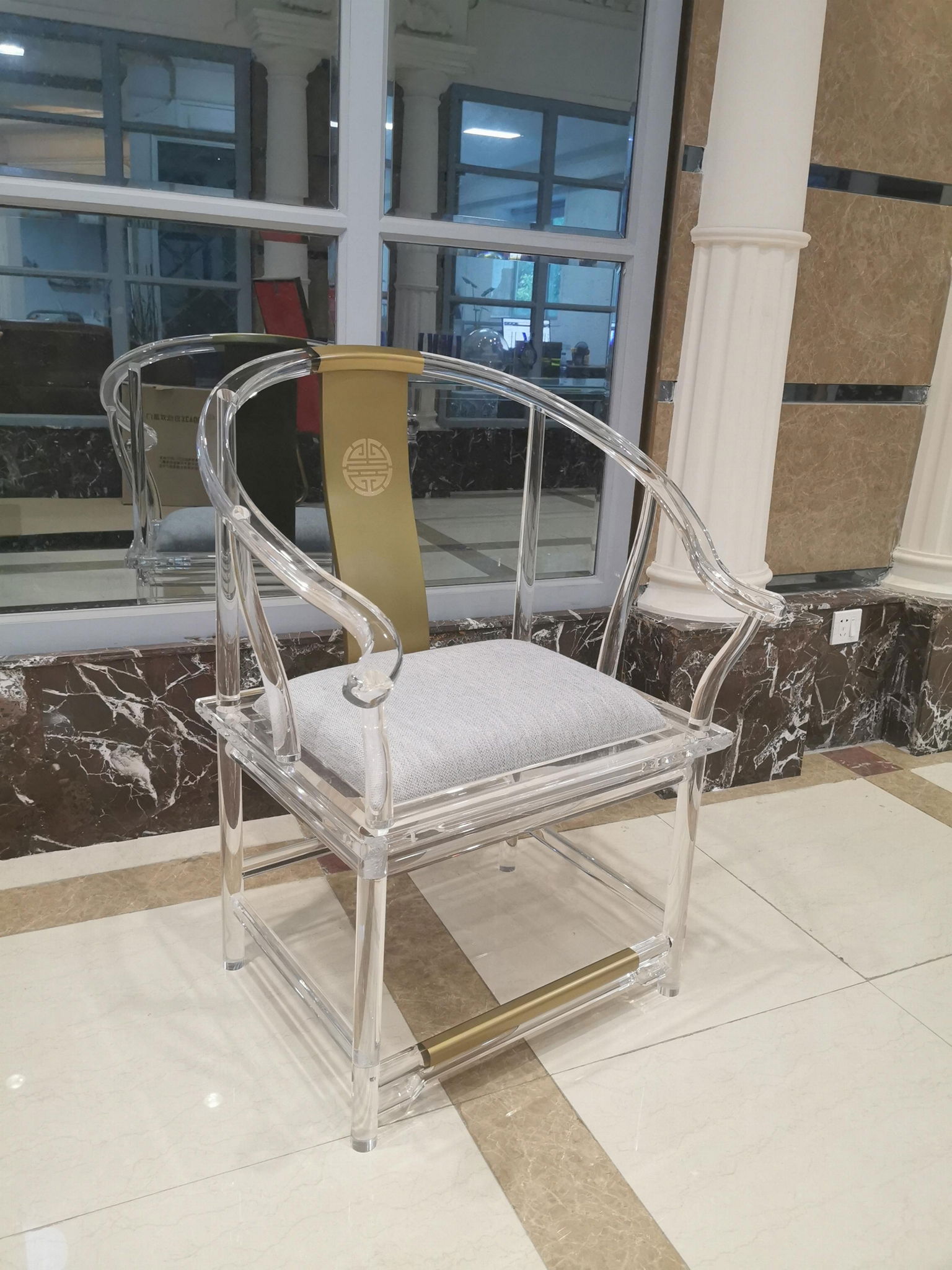 Chinese classic style acrylic chair with armrest 5