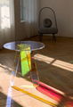 Acrylic rainbow colored end table rainbow acrylic side table