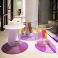 Acrylic rainbow colored end table rainbow acrylic side table