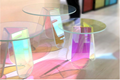 Acrylic rainbow colored end table rainbow acrylic side table