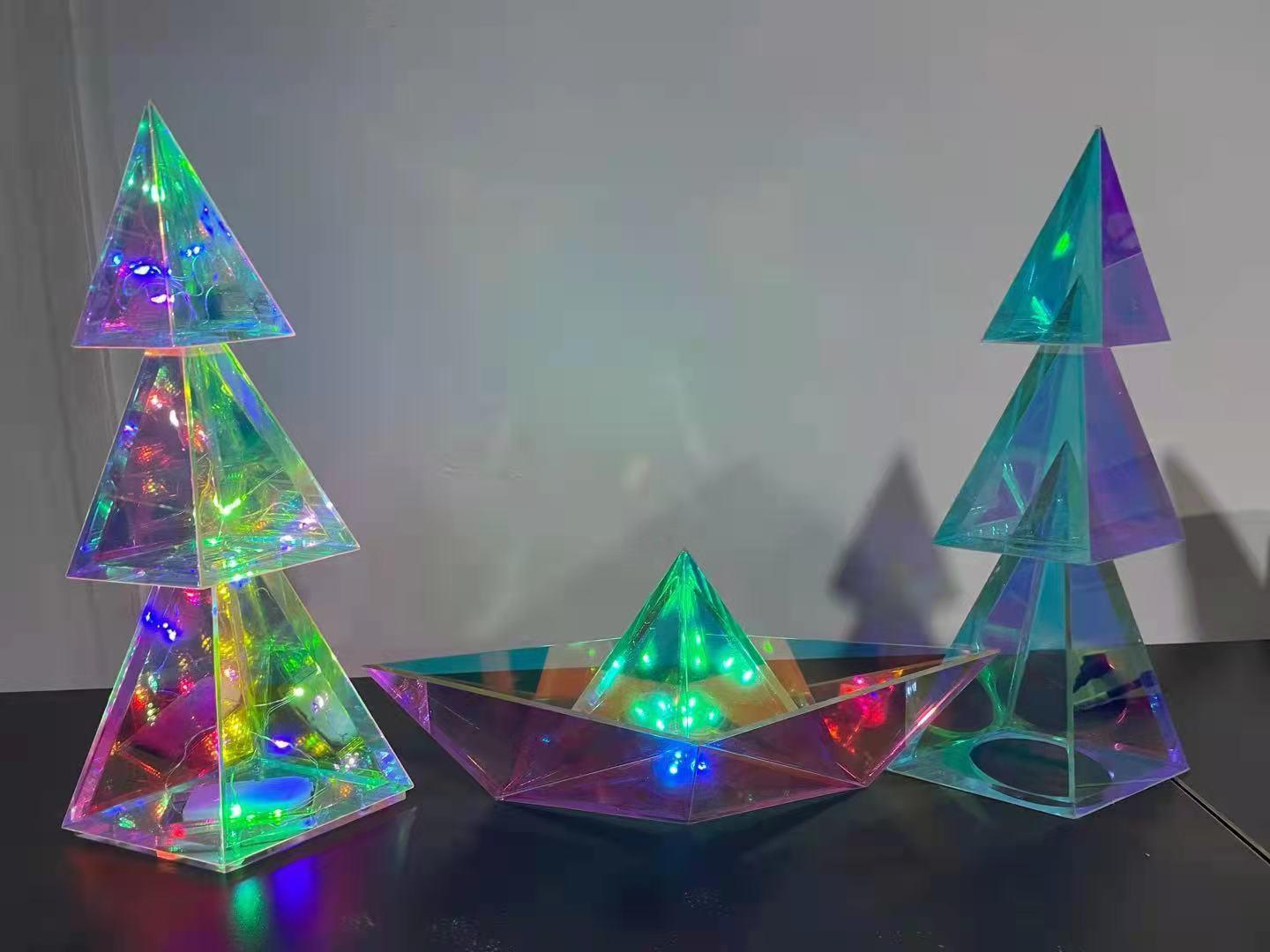 Rainbow Acrylic Ship Home Decoration Display with LED  3