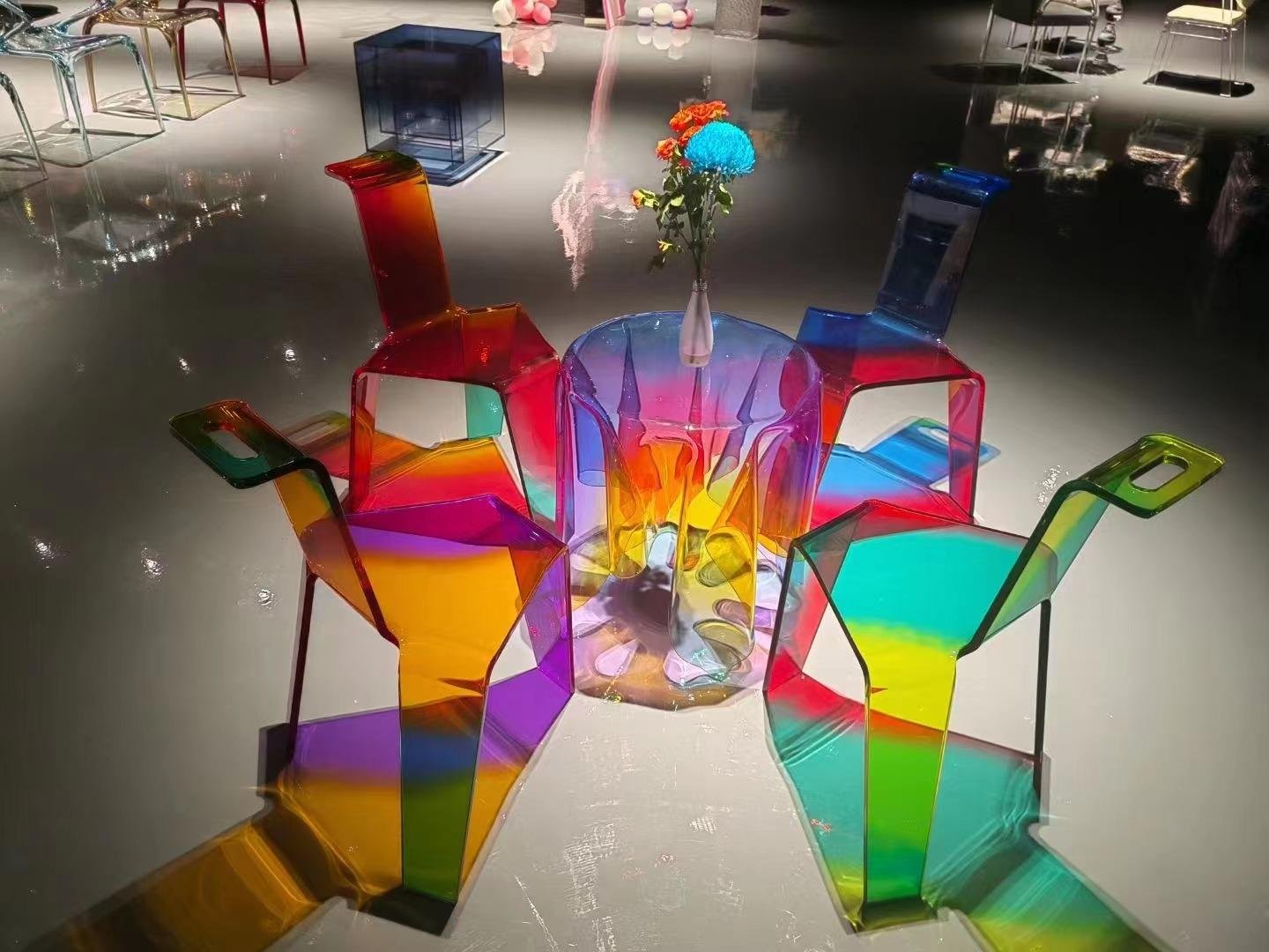 Multi-Colored Acrylic Rainbow Side Table 2