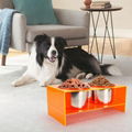 Raised Dog Food Bowl Acrylic Large Elevated Dog Water Bowl Feeder with Stand & B