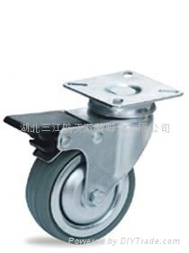 steel hub natural rubber caster 2